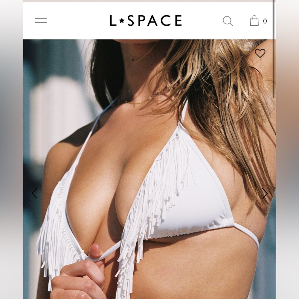 L*Space Fringe Citron Bikini Top Tie String - image 6